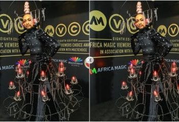 Nigerians React As Denrele Serves Light Glow Dress At AMVCA2022