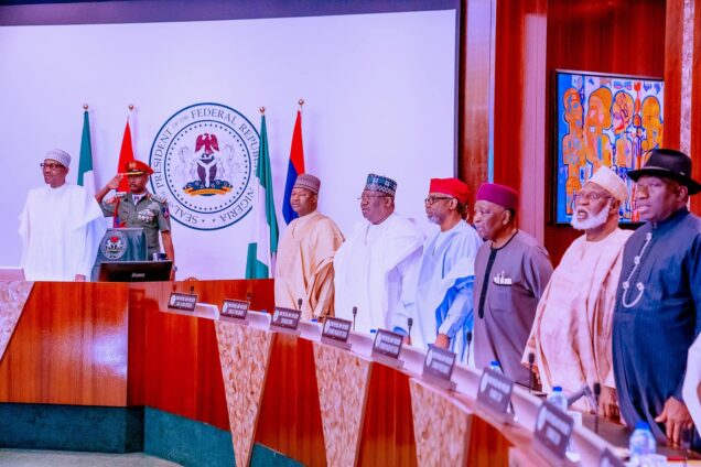 Buhari, Jonathan, Abdusalam, Gowon, others at Council of State Meeting