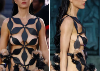 PICTORIAL: Katy Perry Goes Almost N*de in-Cut-Out Dress Barely Covering Her B00bs