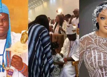 Ooni of Ife, ex-wife Naomi Silekunola reunite at Ojaja Park praise night