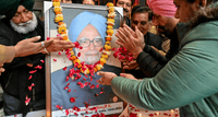 PICTORIAL: Indians Mourn As Remains Of Ex-PM, Manmohan Singh Is Laid To Rest