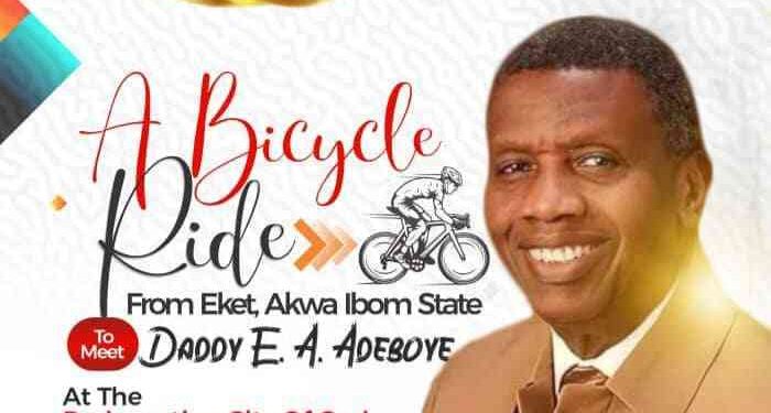 ADEBOYE 83RD BIRTHDAY: Man to Ride Bicycle From Akwa Ibom To RCCG Redemption City in Lagos