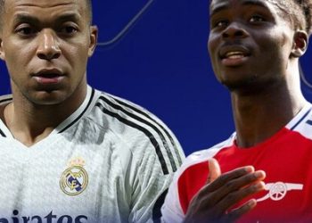 Bukayo Saka and Kylian Mbappe