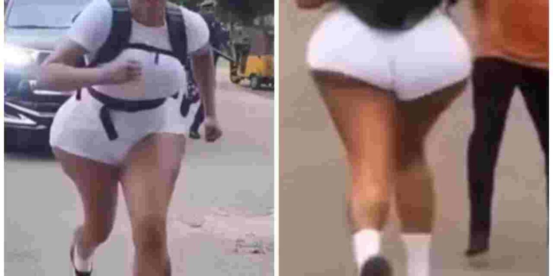 Netizens React Over Actress Angela Okorie Massive Butt Seen on a Movie Set