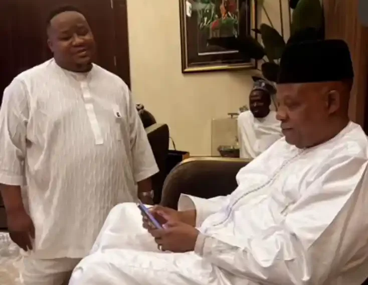 “This is my father” — Businessman, Cubana Chief Priest Shares Photo of Him Kneeling Before VP Shettima 