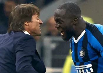 Romelu Lukaku and Antonio Conte