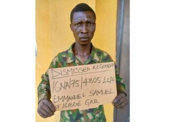 ARMED ROBBERY: Nigerian Army Dismisses Soldier, Hands Him Over to Police