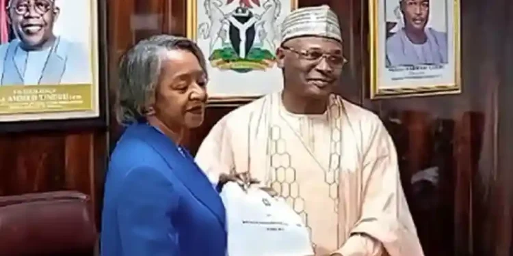 Mahmood Yakubu and May Agbamuche-Mbu