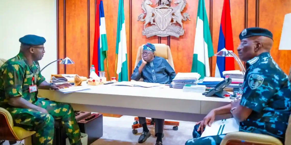 Bola Tinubu and security chiefs