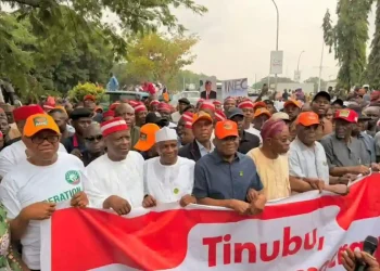 OccupyINEC: Atiku, Obi, Kwankwaso Lead Massive ADC Protest in Abuja Over INEC Decisions