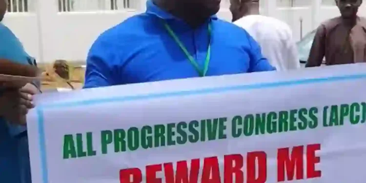 Man Protests at APC Secretariat, Claims He Sold Home for Party Without Reward