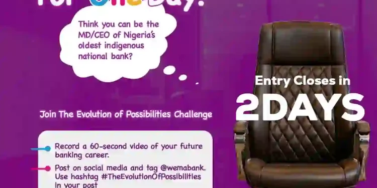 Wema Bank Announces Last Call for Submission of Entries for One-Day MD/CEO Children’s Day Initiative