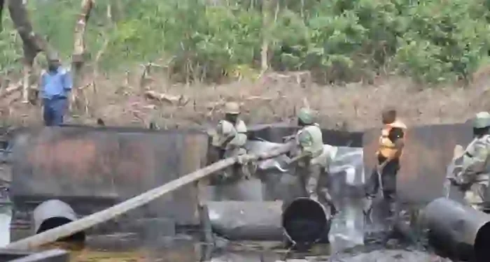 Nigerian Navy Uncovers Illegal Crude Oil Storage Site, Seizes 20,500 Litres in Rivers
