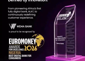 Wema Bank Wins Euromoney's Nigeria's Best Digital Bank for Consumers 2026 Award
