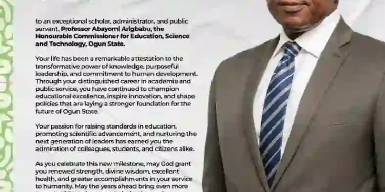 Aare Adetola Emmanuelking Hails Prof. Abayomi Arigbabu's Impact on Education as He Marks Birthday
