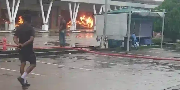 Fire Guts SPAR Shopping Outlet in Calabar