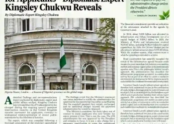 Administrative Fee for Passport Application in UK Sacrosanct for Applicants – Diplomatic Expert Kingsley Chukwu Reveals