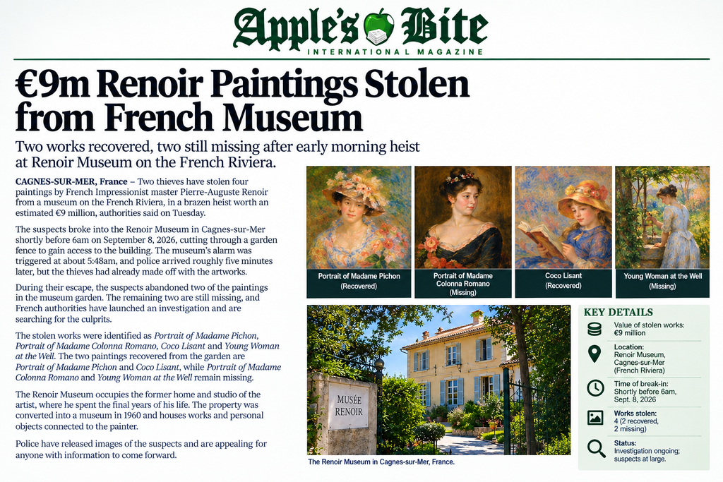 €9m Renoir Paintings Stolen from French Museum