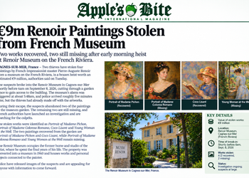 €9m Renoir Paintings Stolen from French Museum