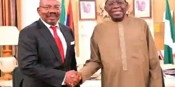 Tinubu Meets NELFUND Chairman Jim Ovia Behind Closed Doors at Aso Rock